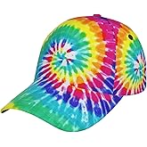 BCQJNB Tie Dye Rainbow Baseball Cap Snapback Hats Adjustable Trucker Hat for Men Women