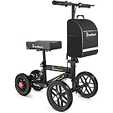 BlessReach Deluxe Medical Scooter Double Handbrake, All Terrain Steerable Knee Scooter Crutch Alternative, for Adults Injured Ankle & Foot Recovery in Blacks