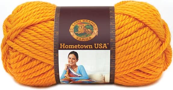 Lion Brand Yarn Hometown USA Atlanta 135-131 Ovillo, color naranja