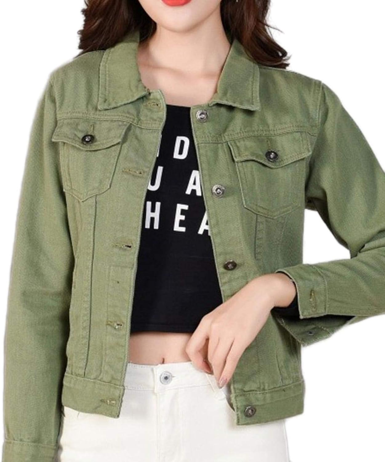 jean jacket with khaki shorts