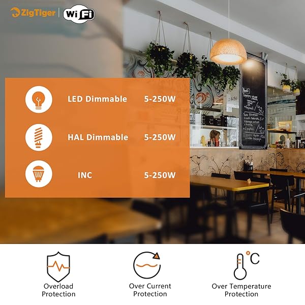 Zigtiger Wifi Unterputz Dimmer Aktor Dimmer Schalter Smart Dimmer Schalter Kompatibel mit AlexaGoogle Home 5250 W Unterputzdosen Drehdimmer fr Dimmbare LED und Halogen Leuchtmittel