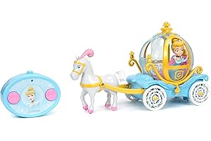 Jada Toys Disney Princess Cinderella Horse-Drawn Carriage RC Radio Control Vehicle, Toys for Kids