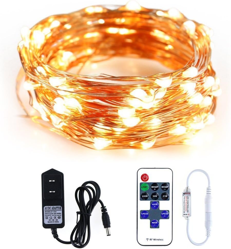 3ft 100 LED Starry String Lights ,OASMU Rope Lights Décor for Bedroom Weddings Family Festival School Party Dancing Bistro Hanging Umbrella Tents