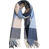 SOJOS Classic Plaid Tartan Scarf for Women Men Soft Scarves SC316