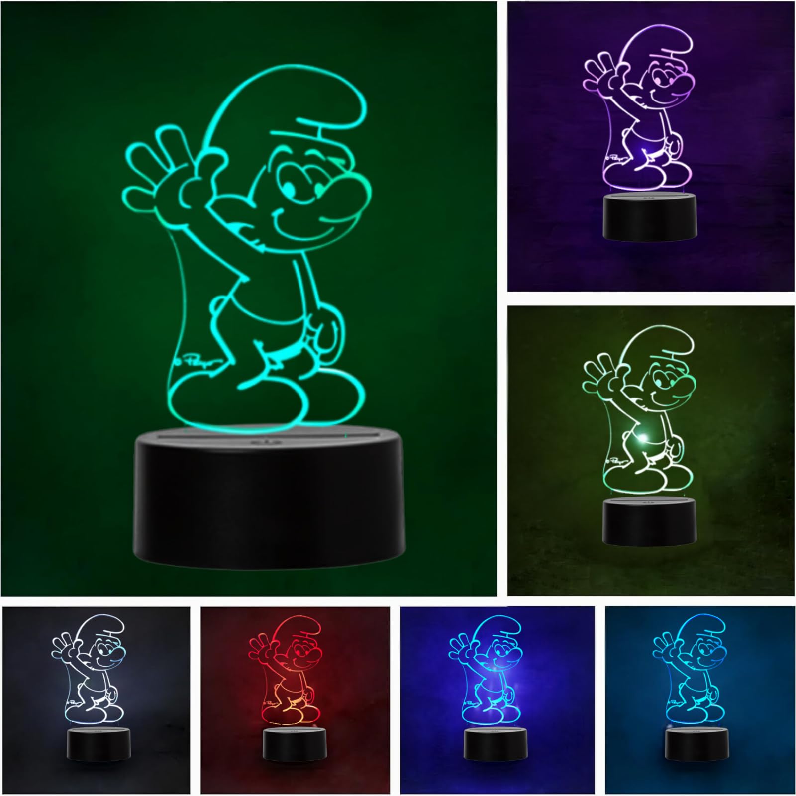 Smurf Smurf LED Lamp Colour Changing USB Night Light and Decoration