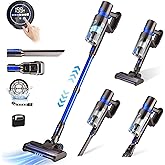 KCLASO Cordless Vacuum Cleaner, 550W 45KPA 50Min Vacuum Cleaners for Home, Self-Standing Stick Vacuum with Touch Screen, 3 Power Modes, Rechargeable Battery, Handheld Vacuum for Pet Hair Carpet Floor