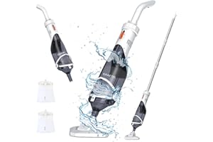 KRAFTEK Pool Vacuum for Above & In-ground Pool with a Telescopic Pole, Handheld Pool Vacuum Pool Keeper K1, Cordless Rechargeable Pool Vacuums Cleaner for Hot Tubs, Spas, Fast Deep Cleaning, 60 Mins Runtime