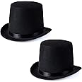 Funny Party Hats Black Top Hat - Victorian Hat for Men - Felt Tuxedo Costume Hat - Coachman Hat - Dress Up Hat
