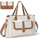 Missnine Laptop Bag with Removable Purse - 15.6 inch Computer Bag Leather Briefcase for Women Work Tote for Office, Travel