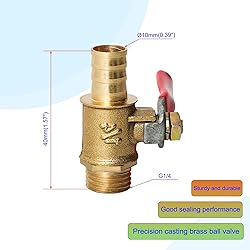Aopin Ball Valve Brass G 1/4" Male x 10mm
