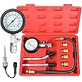BETOOLL 9pcs Compression Tester with Spark Plug Tester - 300PSI Car and Motorcycle Engine Cylinder Compression Gauge Automotive Tool