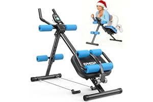 EPHESPORT Multifunctional Ab Machine, Crunch & Sit-Up Core Trainer for Stomach & Ab Workout, Adjustable & Foldable Exercise Equipment, Knee/Back Support, Full Body Workout for Home Gym