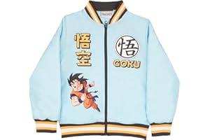 Isaac Morris Limited Dragon Ball Z Boy's Bomber Jacket, Zip-Up Varsity Jacket for Kids and Toddlers