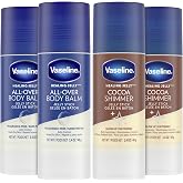 Vaseline Cocoa Shimmer Jelly Stick + Body Balm, 1.4 Oz Ea | Cocoa Shimmer Body Stick | Original Healing Jelly | Dry Skin Relief | Healthy Glow