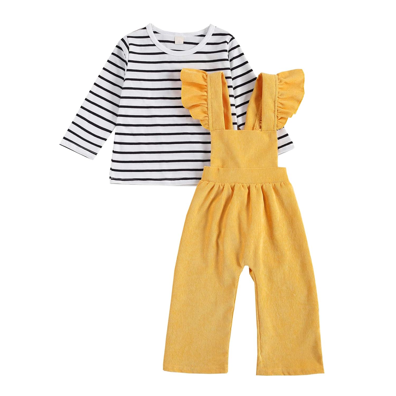 Buy Toddler Baby Girl Plain T Shirts Ruffle Overalls Set Cute Cotton