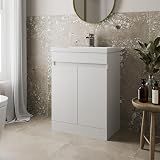 Artis 600mm White Gloss Bathroom Vanity Unit With Ceramic Basin view 3