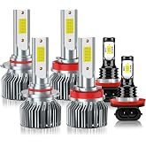ZYRALUX High Low Beam Fog Lights Bulbs Fit for 2019-2023 RAM 1500 2500 3500 | 40000LM 6500K White Light Driving Light Bulbs with Fan,600% Brightness,5-Min Quick Install,Plug-and-Play,Pack of 6