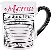 Cottage Creek Mema Mug, 16 oz Black and White Gift Boxed Ceramic Grandma Coffee Cup, Cute Tea Mug and Coffee Mugs for Grandma and Nana, Fun Baby Shower Gifts for Grandparents