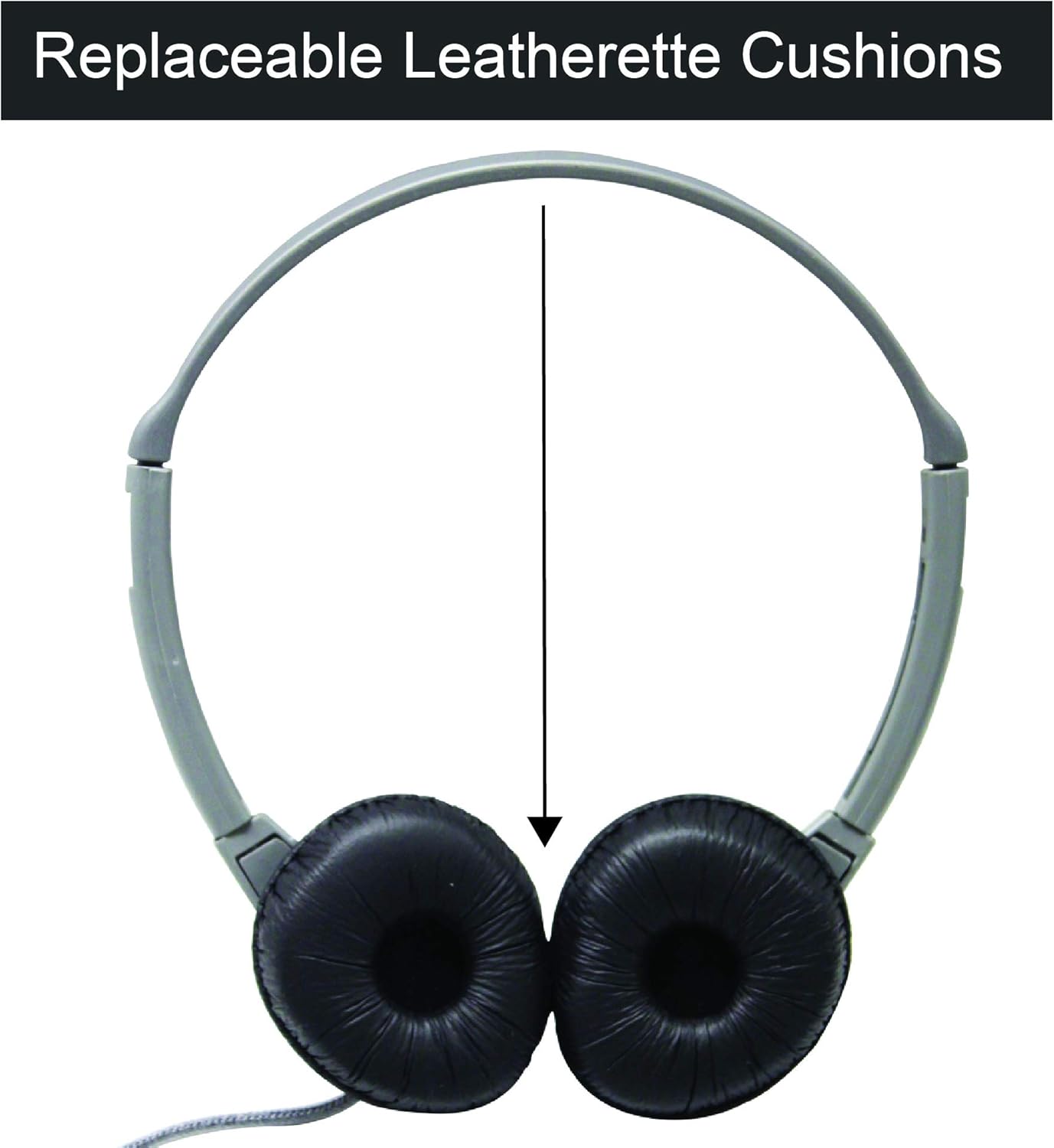 HamiltonBuhl MS2LV Schoolmate On-Ear Headphones, Gray - Image 5