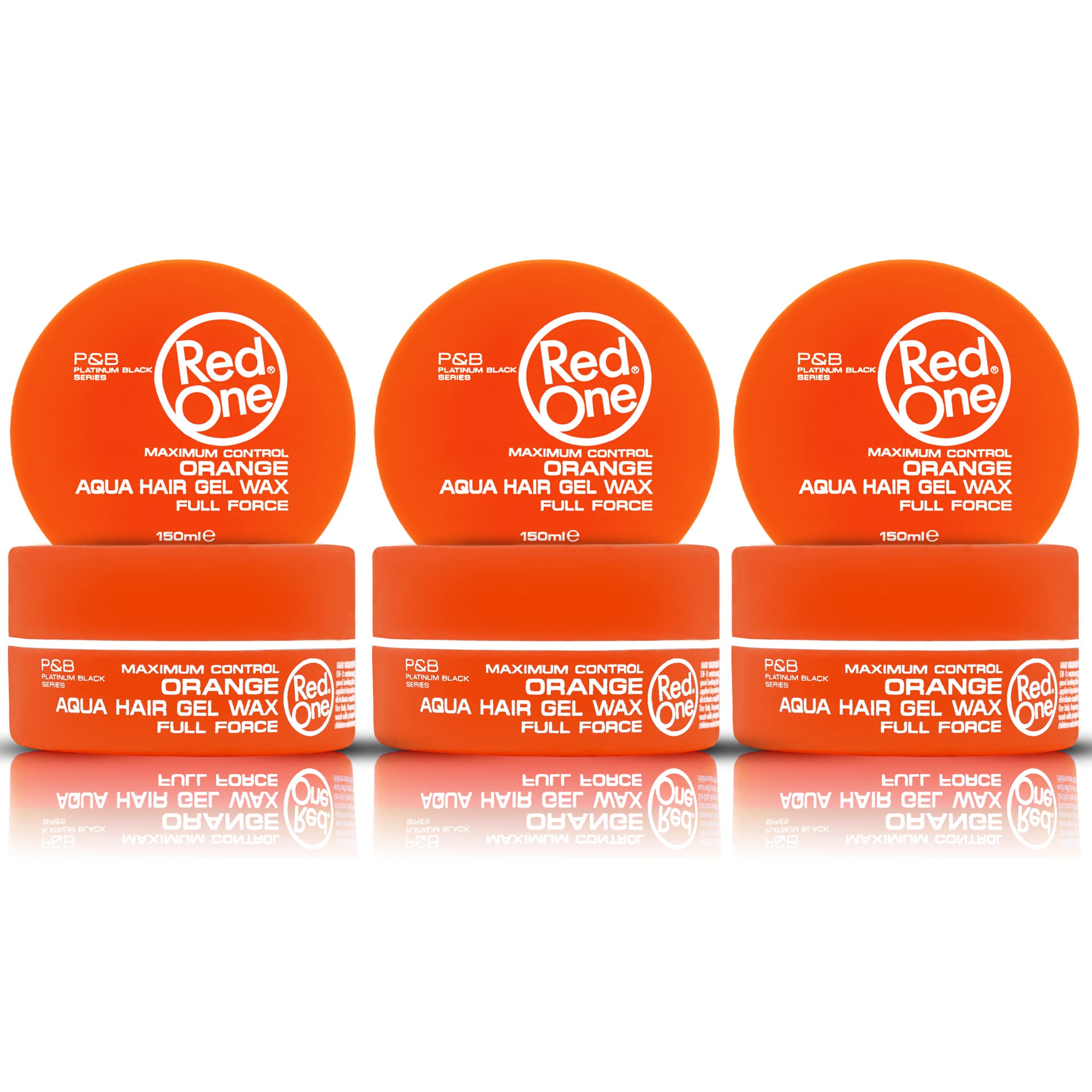 RedOne Hair Styling Wax Orange 3x 150 ml | Edge Control | Ultra Hold | Gel Wax | Men & Women Hair Wax | Melon Scent | Maximum Control