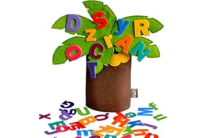 CHEFAN Felt Letter Tree Freestanding Coconut Tree Alphabet Game Set Props from The Childhood Favorite Book for Early Education