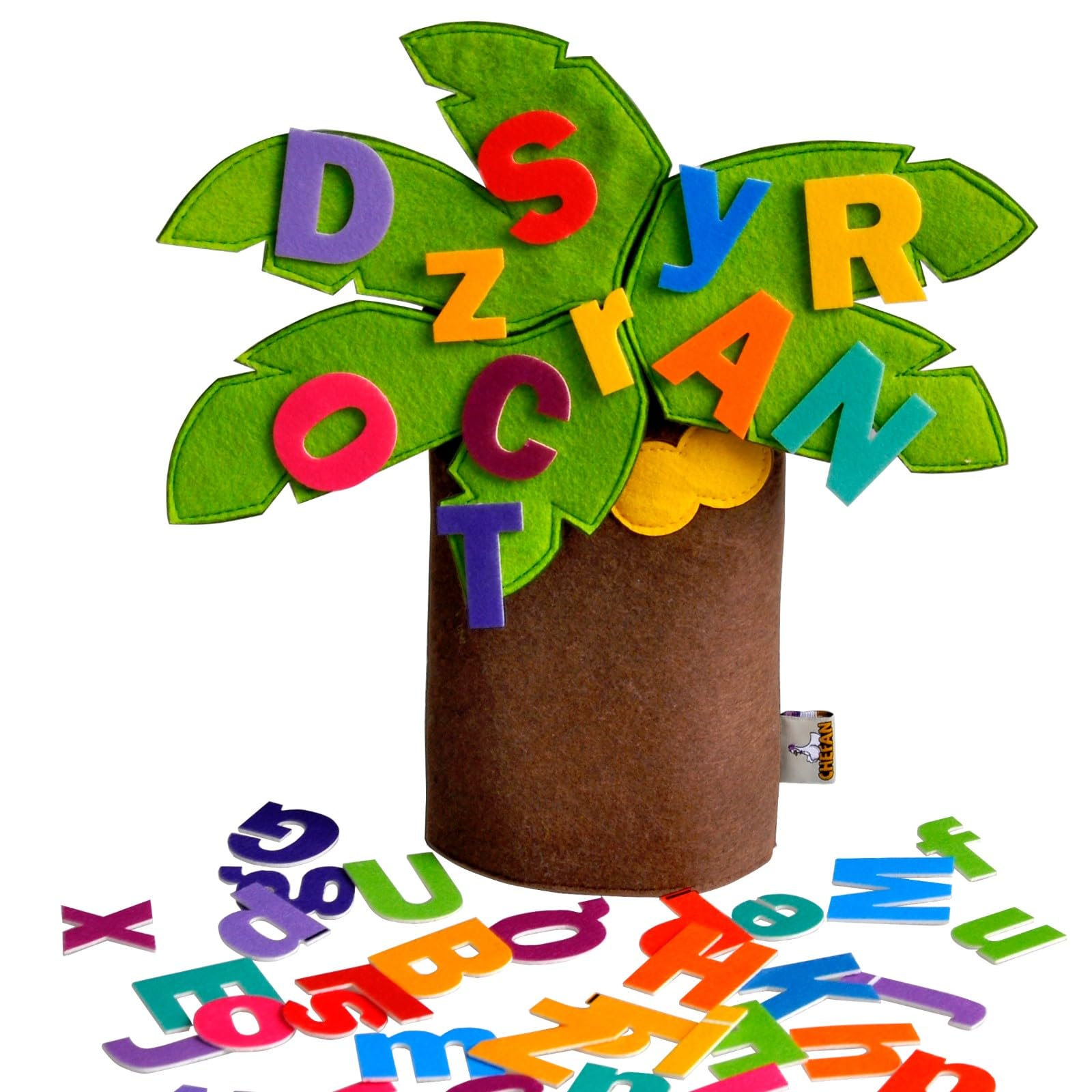 Photo 1 of CHEFAN Felt Letter Tree Freestanding Coconut Tree Alphabet Game Set Props from The Childhood Favorite Book for Early Education