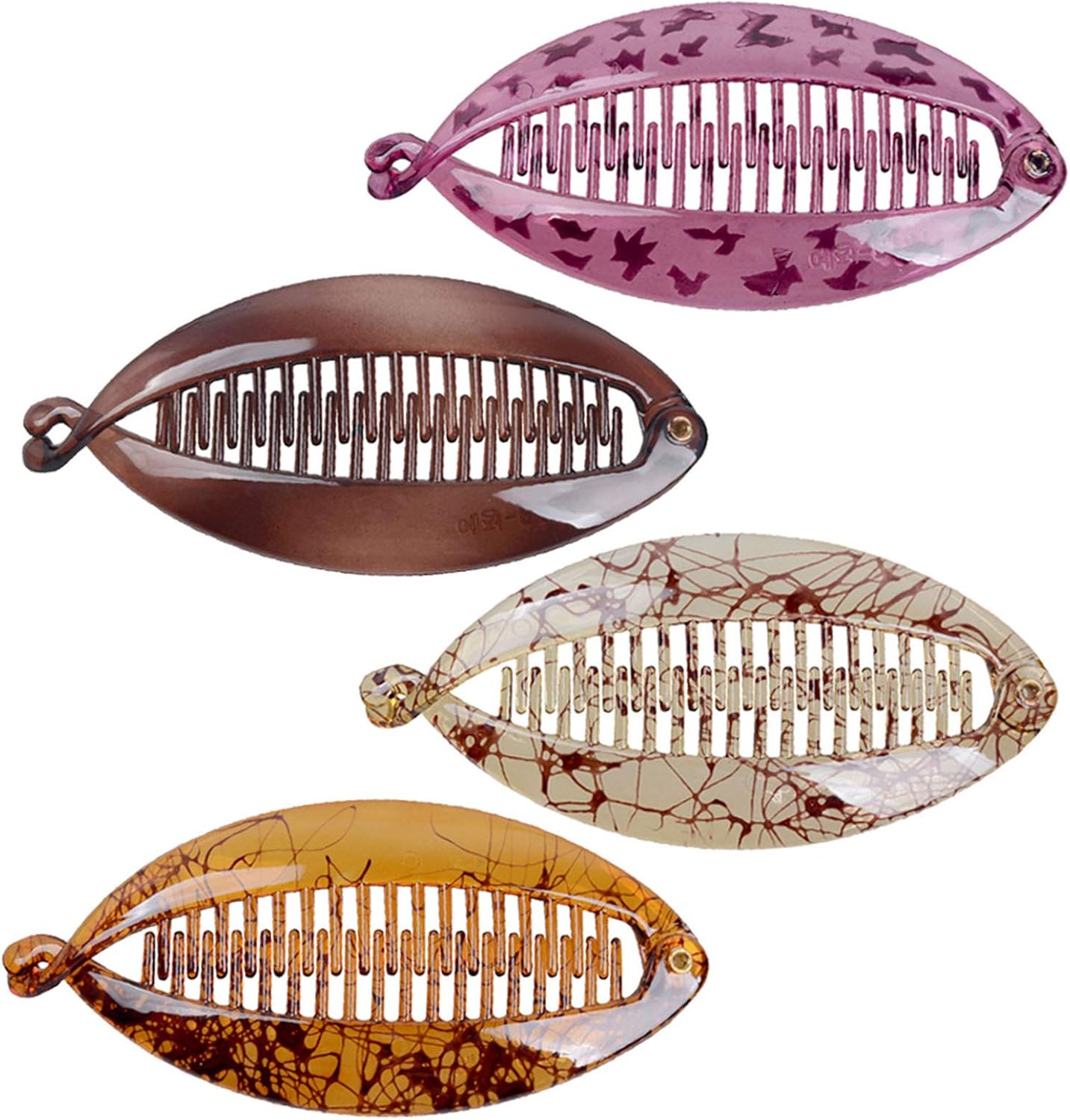 LGLE 4 Pieces French Banana Clip Hair Comb Fishtail Hair