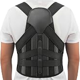 Back Brace Posture Corrector for Women and Men Comfortable Upper Support | QFE Posture Under Fully Adjustable Straightener for Mid Scoliosis Back Pain Relief Hunchback Slouching Kyphosis Black Medium