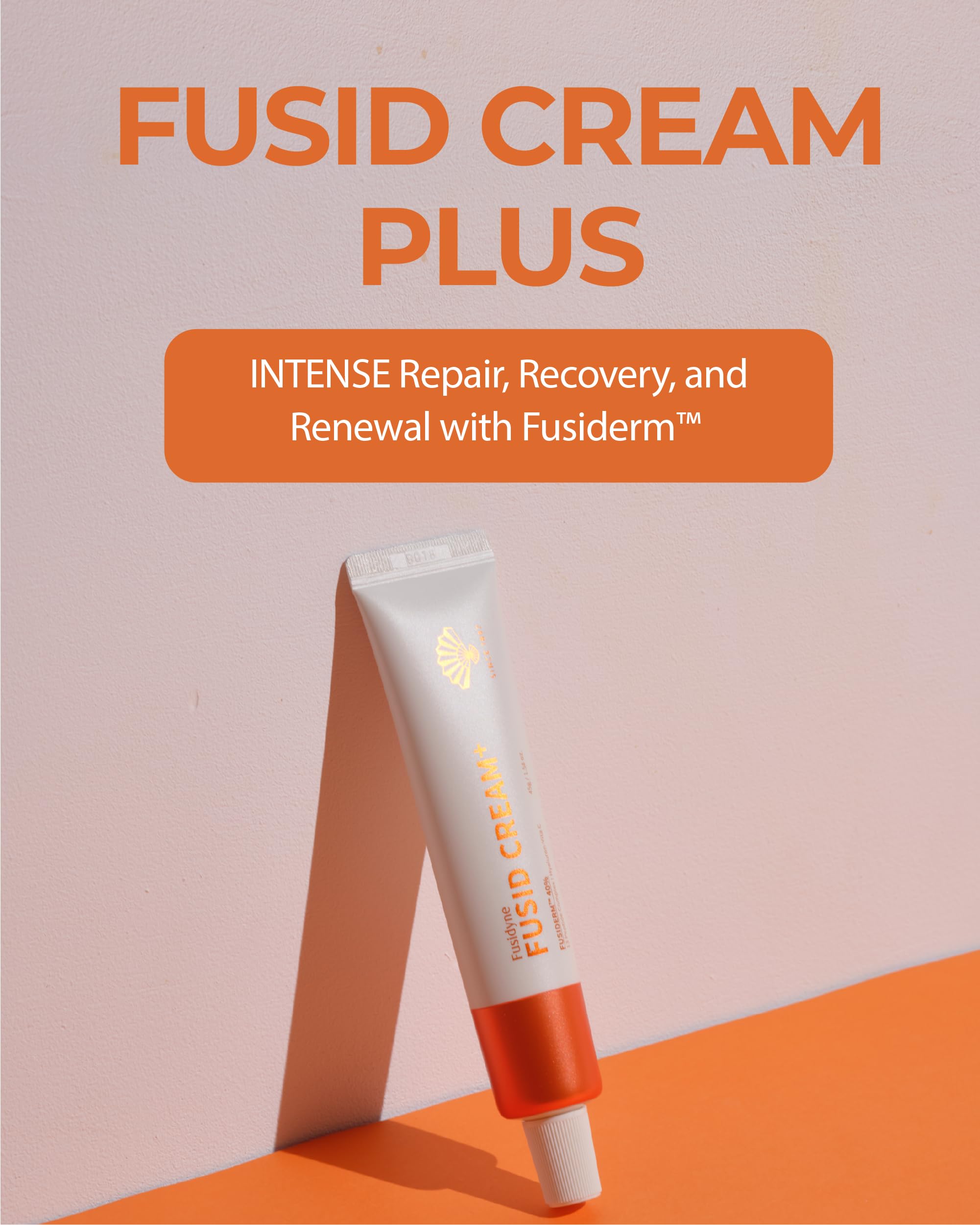 FUSIDYNE Fusid Cream Plus (1.58oz) - Moisturizer Face Cream for Daily Hydration, Even Skin Tone. Korean Moisturizer for Face with Fusiderm, Peptides, Vitamin C.