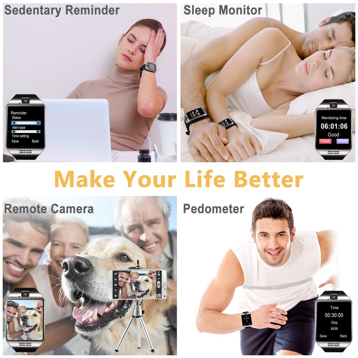 Reloj Inteligente, Smartwatch con Pulsómetro Correa Reloj ...