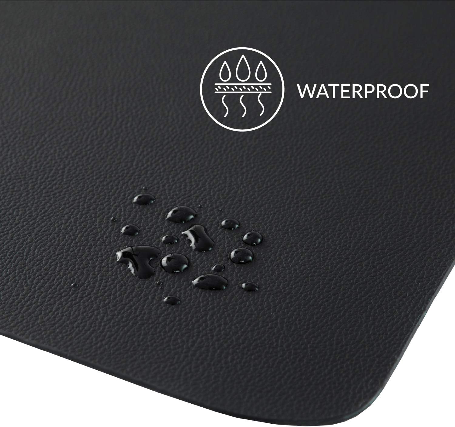 Bedsure Genuine Leather Desk Pad, Office Desk Mat Blotter on top of desks, Large Computer Desk Mat, Waterproof Non Slip Desk Pad Protector for Office and Home (Black, 17x35 inches) : Office Products