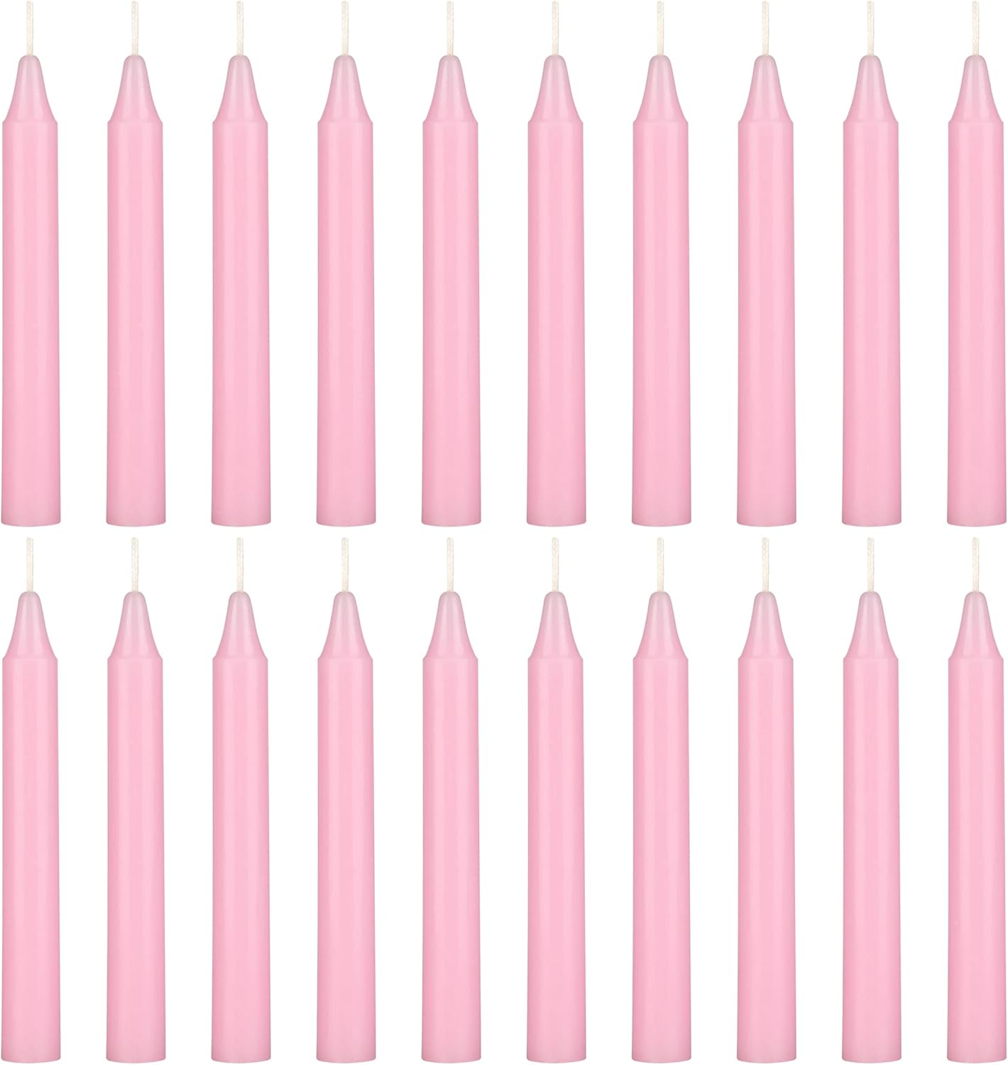 Candles & Holders - Mega Candles 20 pcs Unscented Pink Exquisite Mini Taper Candle, 4 Inch Tall x 1/2 Inch Diameter, Supreme Chimes, Enchantment, Rituals, Casting Spells, Witchcraft, Wiccan, Metaphysical