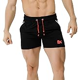 BROKIG Men's 5" Gym Bodybuilding Shorts Running Workout Lightweight Shorts Elastic Waistband with Pockets