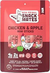 The New Primal Snack Mates, Chicken and Apple Stick - All Natural Chicken, High Protein and Low Sugar Kids Snack, Certified P