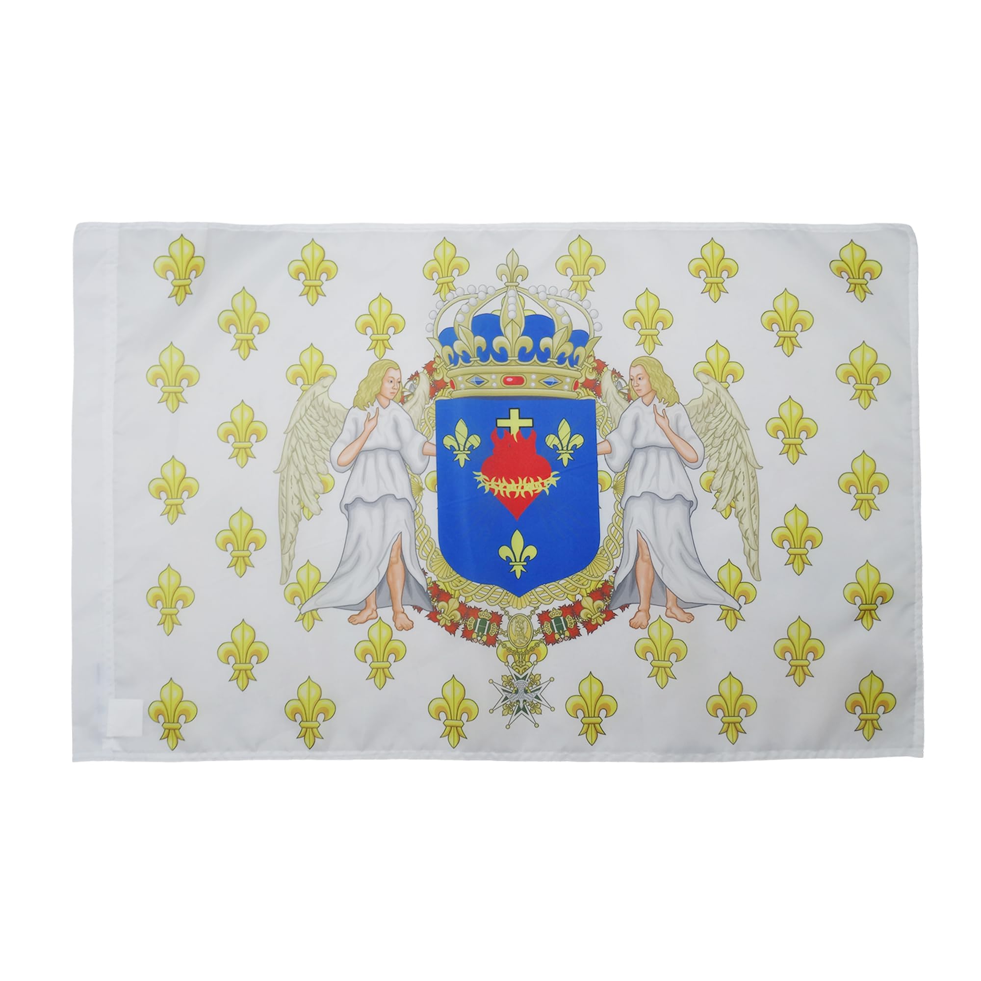 AZ FLAG - Kingdom of France Sacred Heart Angels Flag - 2x3 Ft - French Royal Banner with Sleeve - 100% Polyester - Fade Resistant - Vivid Colors - 2' x 3' Feet - 90x60 Cm