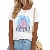 Princess T Shirts for Women Magic Kingdom T Shirt Castle Graphic Tees | Magic Kingdom Shirts Castle T Shirts for Women Princess Castle Shirt Funny Vacation Trip Tee Casual Holiday Top