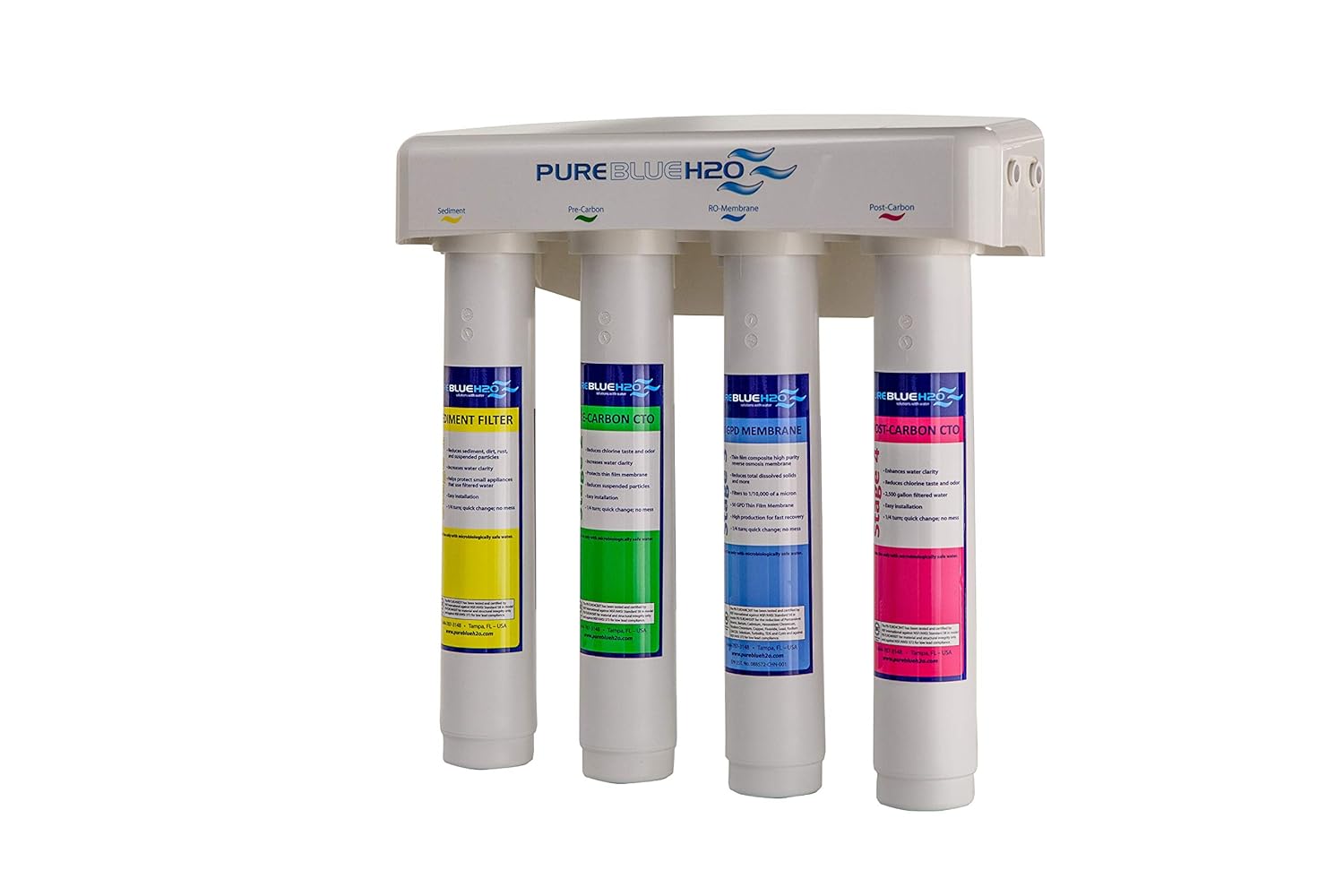 Pure Blue H2O Four Stage Reverse Osmosis Water Filtration System: Industrial & Scientific