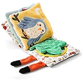 Macabaka Montessori Soft Baby Book - Sensory Book for Babies 0-12 Months with Crinkle Paper, Touch & Feel Textures, Baby Safe Mirror & Teether. Educational Infant Toys for Tummy Time, Newborn