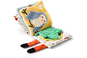 Macabaka Soft Baby Book Sensory Books for Babies Newborn Infant Toys with Touch and Feel, Crinkle Pages, Mirror, Textures Early Learning Toy Gift for Tummy Time & Sensory Development