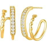 BENEIGE Gold Hoop Earring for Women Dainty 14K Gold Plated Huggie Hoop Earrings With Cubic Zircon Simple Jewelry for Women