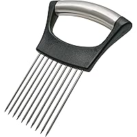 Hulless Stainless steel Onion Holder for Slicing, Vegetable Potato Cutter Slicer, Onion cutting tool, Stainless steel…