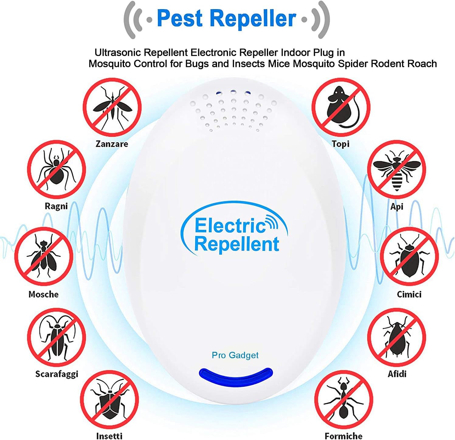 Mosquitoes Ultrasonic Pest Repeller - Electronic Indoor Pest Control Plug in for Insects, Mice,Ant,Spider,Rodent,Roach,Rats,Flea,Bug,Mosquito Repellent for Children and Pets' Safe 4 Pack: Health & Personal Care