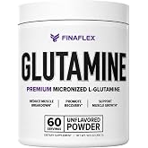 FINAFLEX PURE GLUTAMINE, Unflavored Powder - 10.6 oz - Reduces Muscle Breakdown &amp; Supports Nitrogen Levels - 100% Pure L-Glutamine - 60 Servings