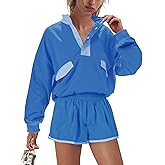 Nirovien Womens Workout Sets Short Athletic Set Activewear 2 Piece Outfits Pullover Sweatshirt and Shorts