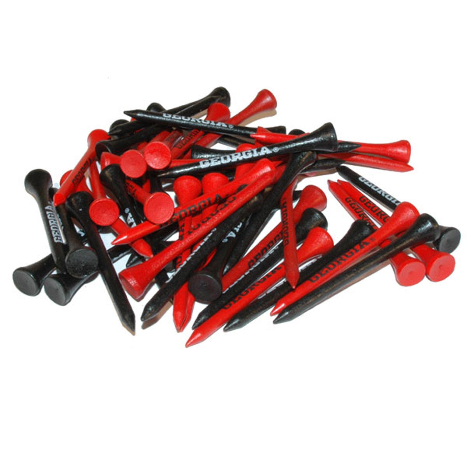 Team Golf NCAA Georgia Bulldogs Pack of 50 Golf Tees 2-3/4" Golf Tees, 50 Pack, Regulation Size, Multi Team Colors