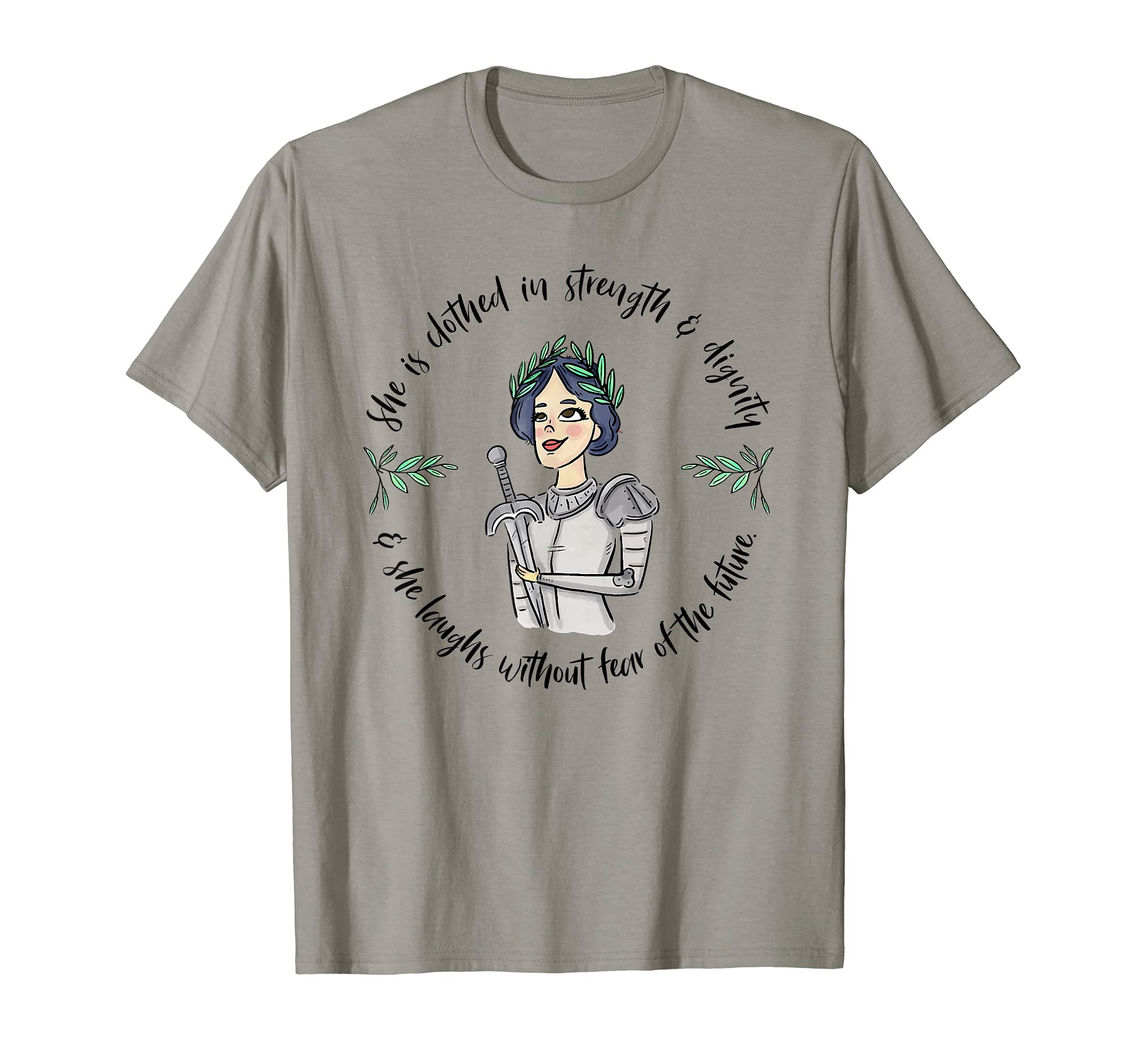 Christian Bible Verse She is clothed with strength & dignity T-Shirt