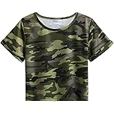 Arshiner Girls Crop Tops Short Sleeve Tie Dye Summer T Shirt Crewneck Rolled Cuffs Fashion Shirts Tee