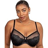 Curvy Couture Womens Luxe Lace Underwire Bra