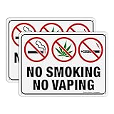 Faittoo No Smoking No Vaping Sign, 2-Pack No