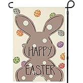 OOHJHY Easter Garden Flag 12x18 Inch Double Sided Happy Easter Bunny Flag Yard Flag Seasonal Holiday Outdoor Decoration